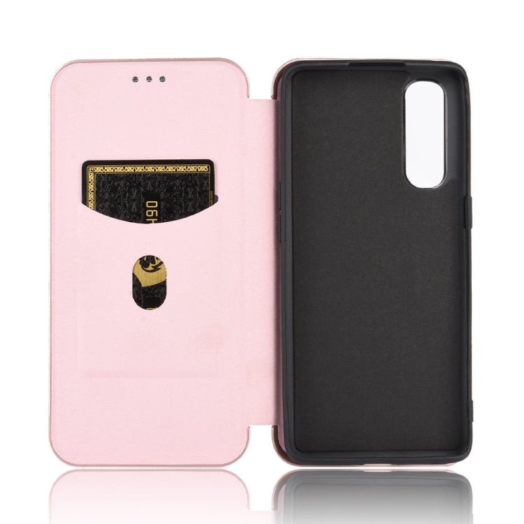 For OPPO Reno3 Pro 5G / Find X2 Neo Carbon Fiber Texture Horizontal Flip TPU + PC + PU Leather Case with Card Slot