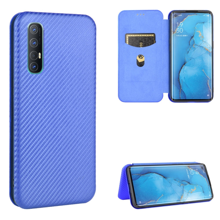 For OPPO Reno3 Pro 5G / Find X2 Neo Carbon Fiber Texture Horizontal Flip TPU + PC + PU Leather Case with Card Slot