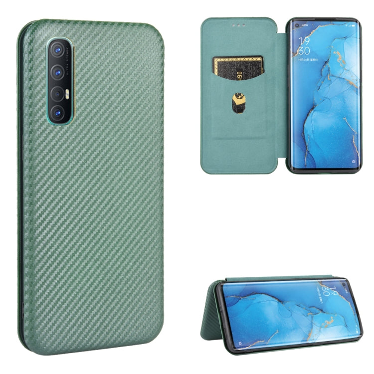 For OPPO Reno3 Pro 5G / Find X2 Neo Carbon Fiber Texture Horizontal Flip TPU + PC + PU Leather Case with Card Slot