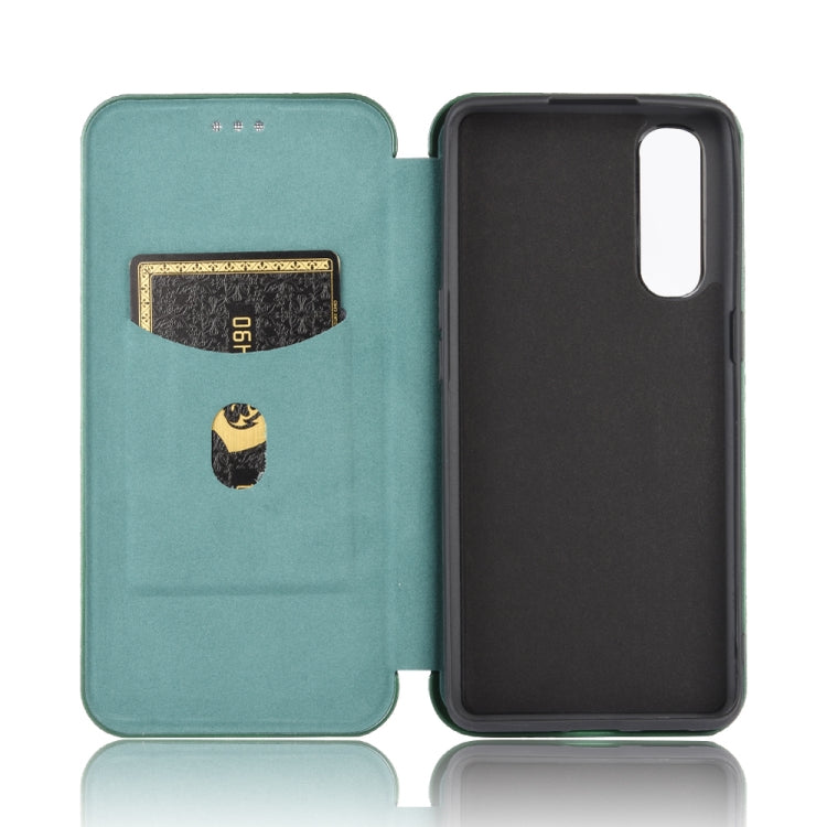 For OPPO Reno3 Pro 5G / Find X2 Neo Carbon Fiber Texture Horizontal Flip TPU + PC + PU Leather Case with Card Slot