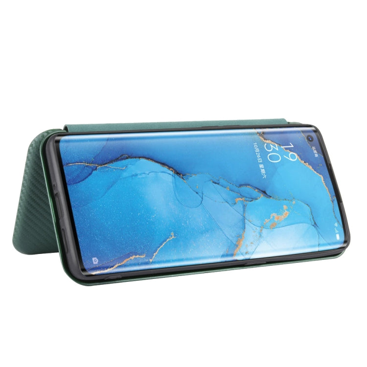 For OPPO Reno3 Pro 5G / Find X2 Neo Carbon Fiber Texture Horizontal Flip TPU + PC + PU Leather Case with Card Slot