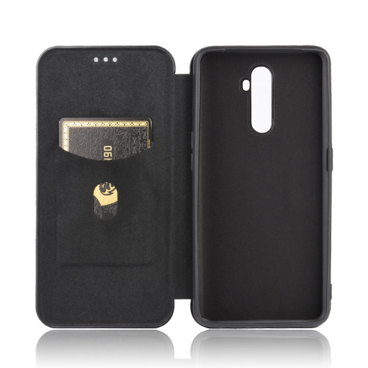 For OPPO Rnoe Ace Carbon Fiber Texture Horizontal Flip TPU + PC + PU Leather Case with Card Slot