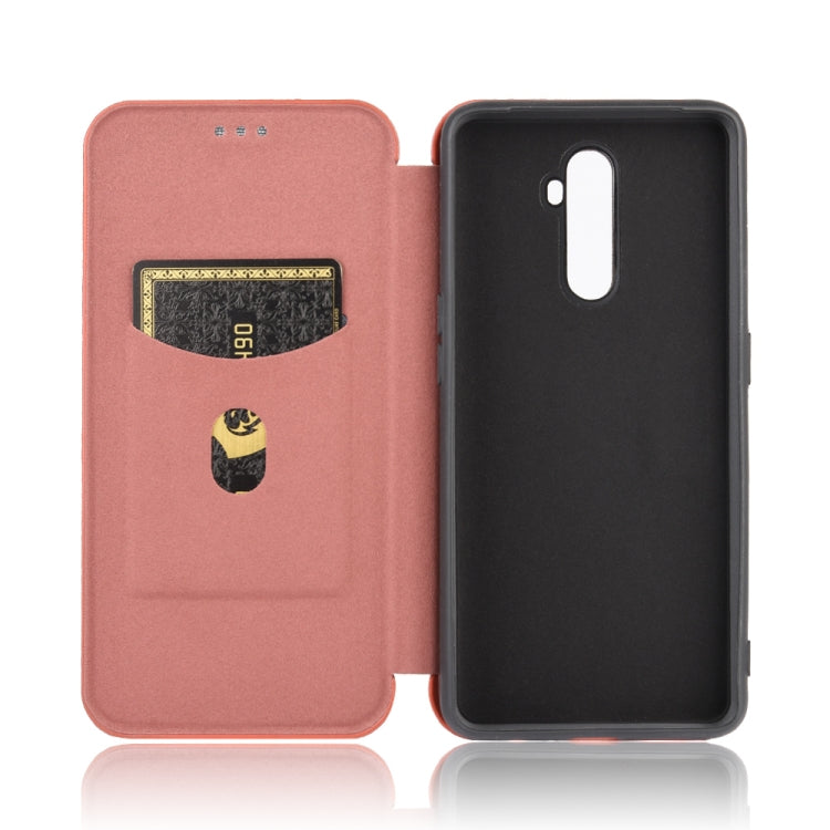 For OPPO Rnoe Ace Carbon Fiber Texture Horizontal Flip TPU + PC + PU Leather Case with Card Slot