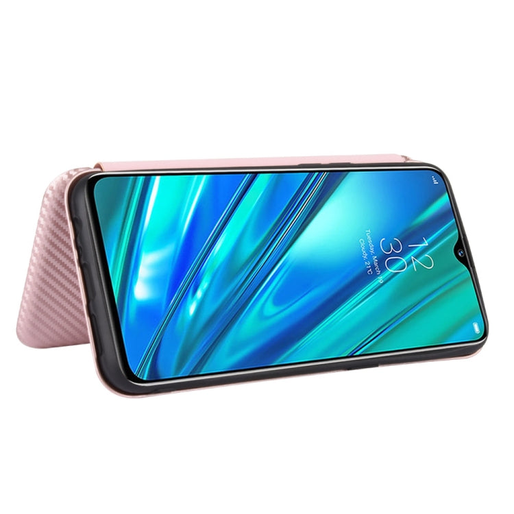 For OPPO Realme 5 Pro / Realme Q Carbon Fiber Texture Horizontal Flip TPU + PC + PU Leather Case with Card Slot