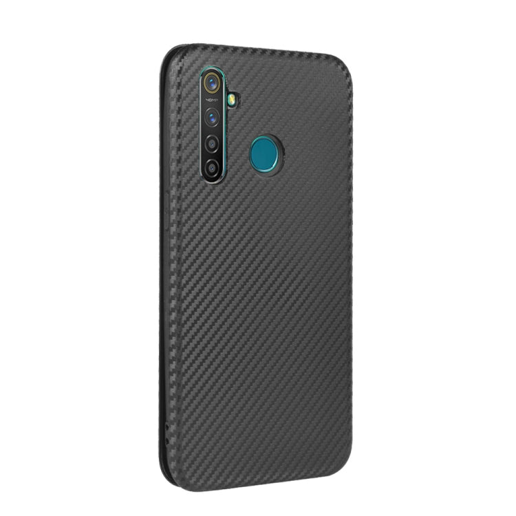 For OPPO Realme 5 Pro / Realme Q Carbon Fiber Texture Horizontal Flip TPU + PC + PU Leather Case with Card Slot