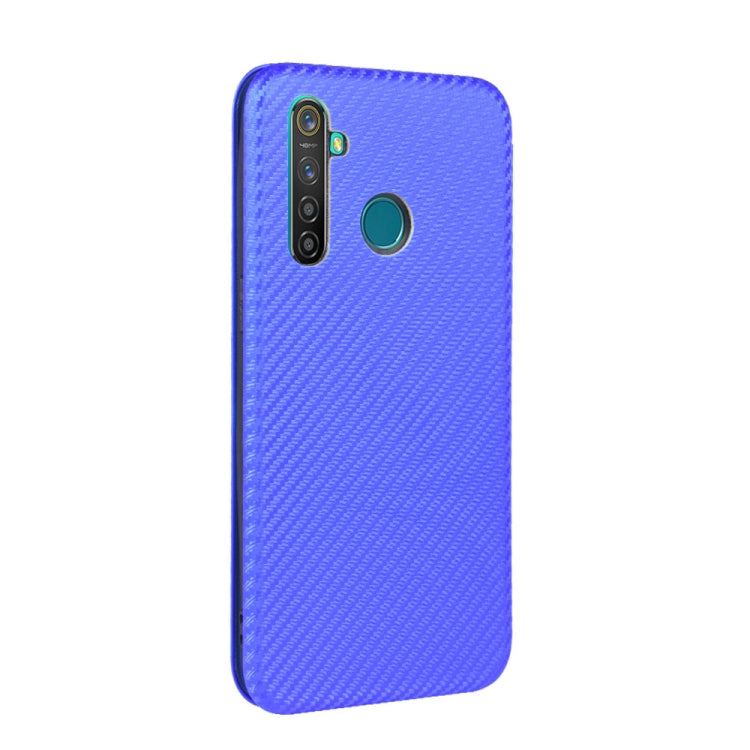 For OPPO Realme 5 Pro / Realme Q Carbon Fiber Texture Horizontal Flip TPU + PC + PU Leather Case with Card Slot