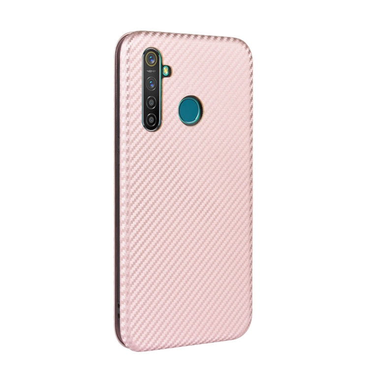 For OPPO Realme 5 / Realme 5s Carbon Fiber Texture Horizontal Flip TPU + PC + PU Leather Case with Card Slot