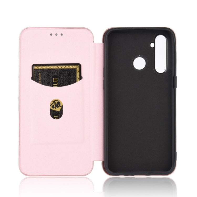 For OPPO Realme 5 / Realme 5s Carbon Fiber Texture Horizontal Flip TPU + PC + PU Leather Case with Card Slot