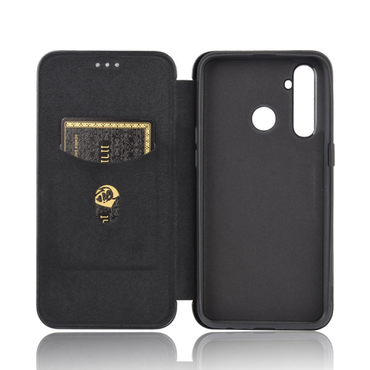 For OPPO Realme 5 / Realme 5s Carbon Fiber Texture Horizontal Flip TPU + PC + PU Leather Case with Card Slot