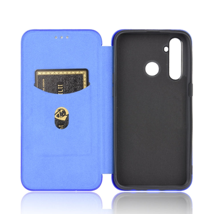 For OPPO Realme 5 / Realme 5s Carbon Fiber Texture Horizontal Flip TPU + PC + PU Leather Case with Card Slot