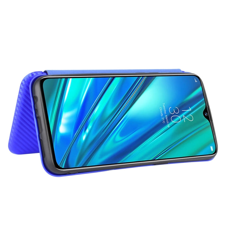 For OPPO Realme 5 / Realme 5s Carbon Fiber Texture Horizontal Flip TPU + PC + PU Leather Case with Card Slot