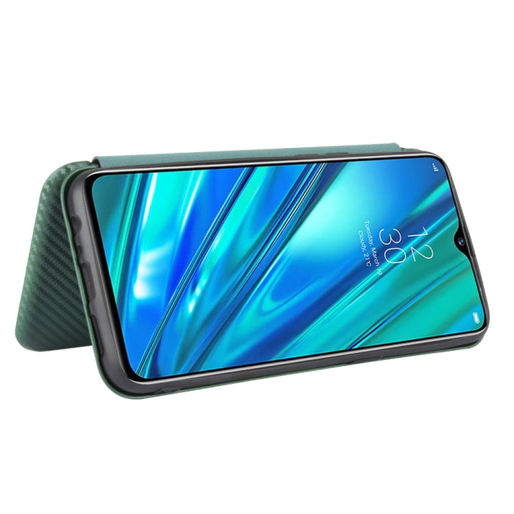 For OPPO Realme 5 / Realme 5s Carbon Fiber Texture Horizontal Flip TPU + PC + PU Leather Case with Card Slot
