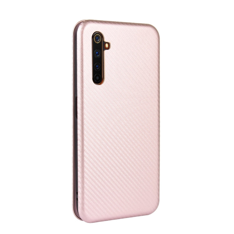 For OPPO Realme 6 Pro Carbon Fiber Texture Horizontal Flip TPU + PC + PU Leather Case with Card Slot