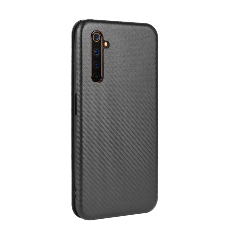 For OPPO Realme 6 Pro Carbon Fiber Texture Horizontal Flip TPU + PC + PU Leather Case with Card Slot