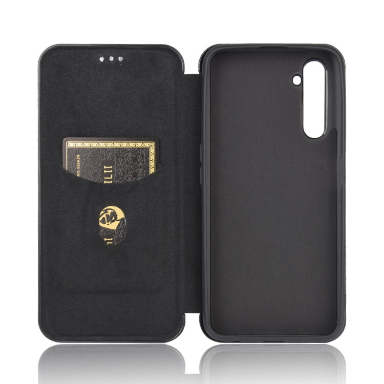 For OPPO Realme 6 Pro Carbon Fiber Texture Horizontal Flip TPU + PC + PU Leather Case with Card Slot