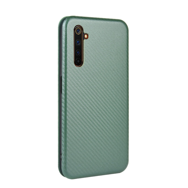 For OPPO Realme 6 Pro Carbon Fiber Texture Horizontal Flip TPU + PC + PU Leather Case with Card Slot