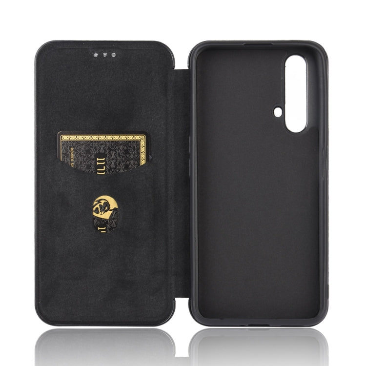 For OPPO Realme X3 Carbon Fiber Texture Horizontal Flip TPU + PC + PU Leather Case with Card Slot