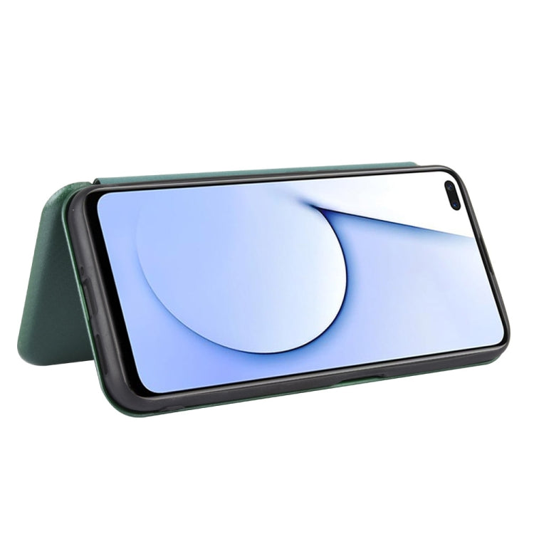 For OPPO Realme X3 Carbon Fiber Texture Horizontal Flip TPU + PC + PU Leather Case with Card Slot