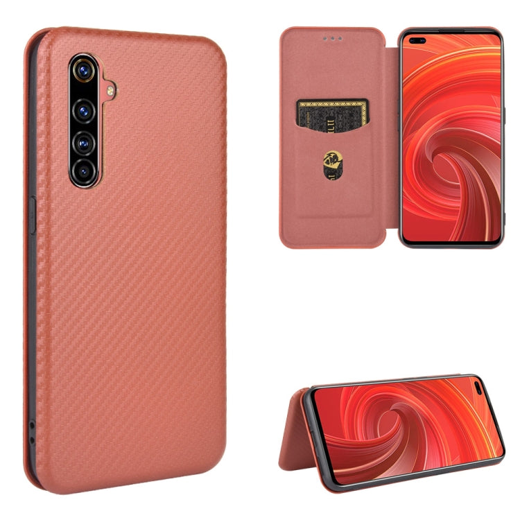 For OPPO Realme X50 Pro / X50 Pro 5G Carbon Fiber Texture Horizontal Flip TPU + PC + PU Leather Case with Card Slot