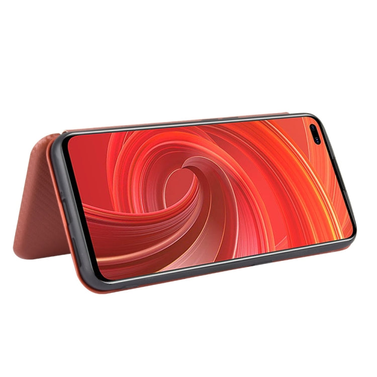 For OPPO Realme X50 Pro / X50 Pro 5G Carbon Fiber Texture Horizontal Flip TPU + PC + PU Leather Case with Card Slot