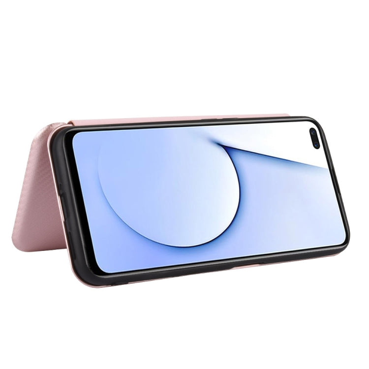 For OPPO Realme X50 / X50 5G Carbon Fiber Texture Horizontal Flip TPU + PC + PU Leather Case with Card Slot