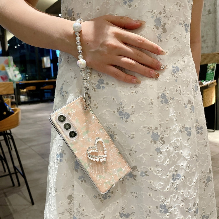 For Samsung Galaxy Z Fold Special Shell Pattern DIY Phone Case with Love Bracelet
