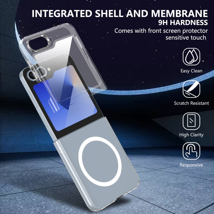 For Samsung Galaxy Z Flip6 lce Folding Series MagSafe Integrated Clear PC Phone Case