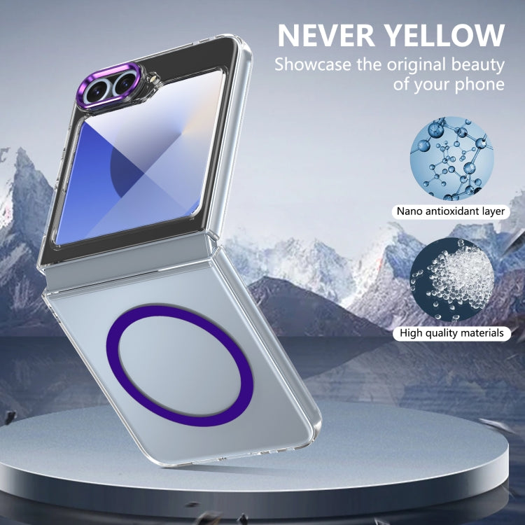 For Samsung Galaxy Z Flip6 lce Folding Series MagSafe Integrated Clear PC Phone Case