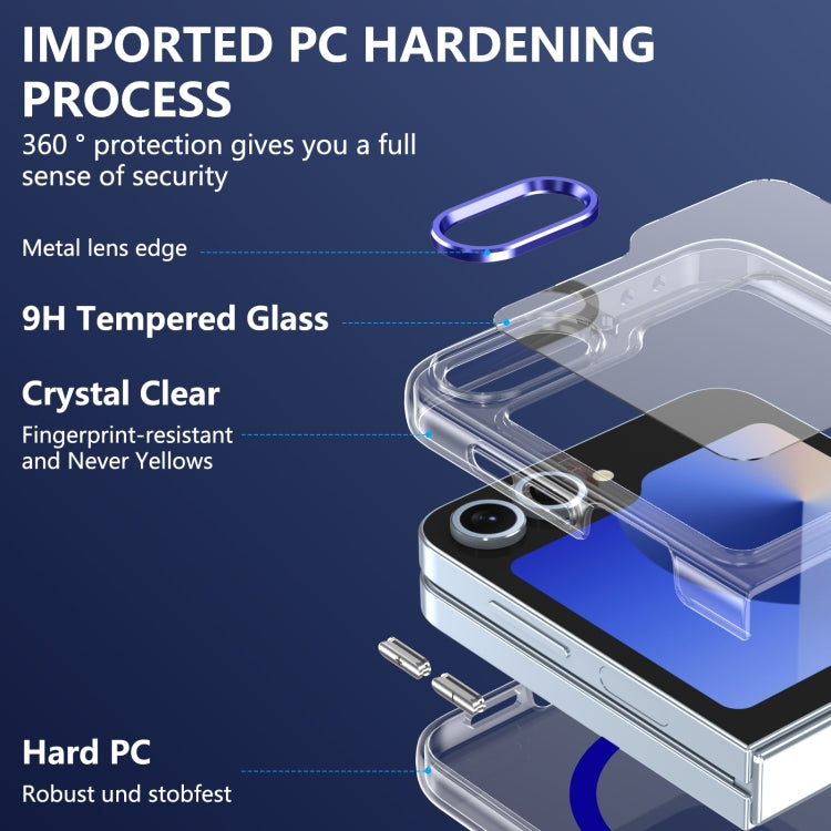 For Samsung Galaxy Z Flip5 lce Folding Series MagSafe Integrated Clear PC Phone Case