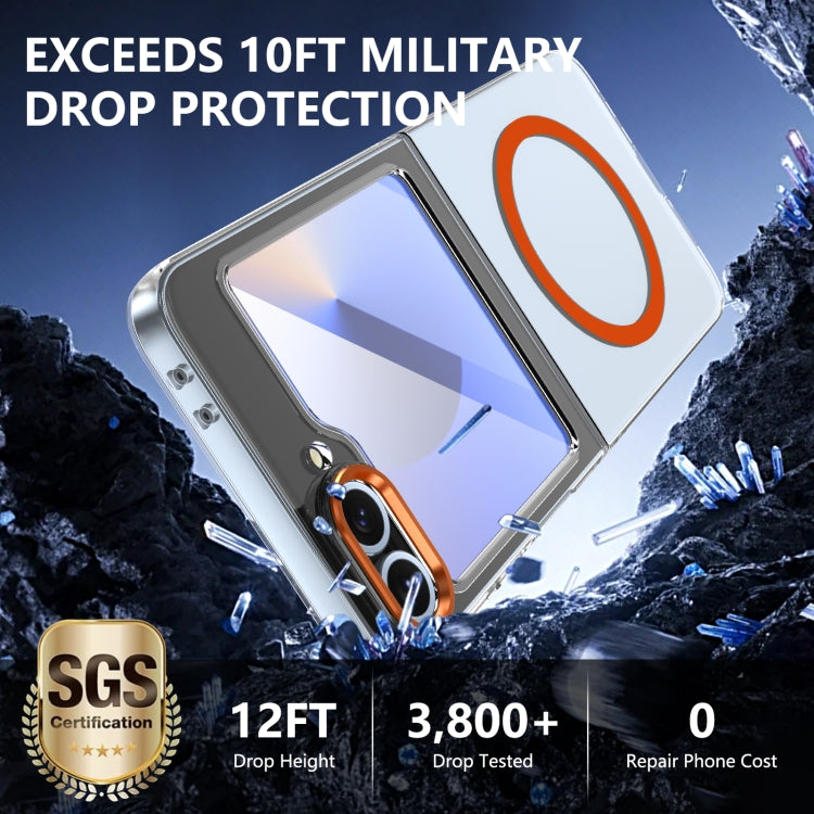 For Samsung Galaxy Z Flip5 lce Folding Series MagSafe Integrated Clear PC Phone Case