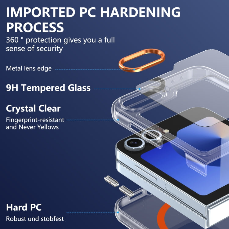 For Samsung Galaxy Z Flip5 lce Folding Series MagSafe Integrated Clear PC Phone Case