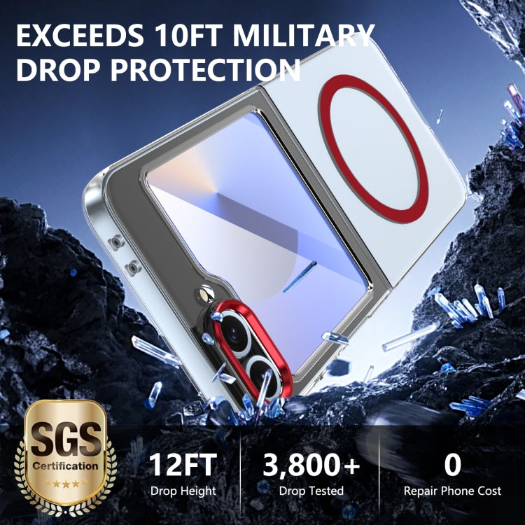 For Samsung Galaxy Z Flip5 lce Folding Series MagSafe Integrated Clear PC Phone Case