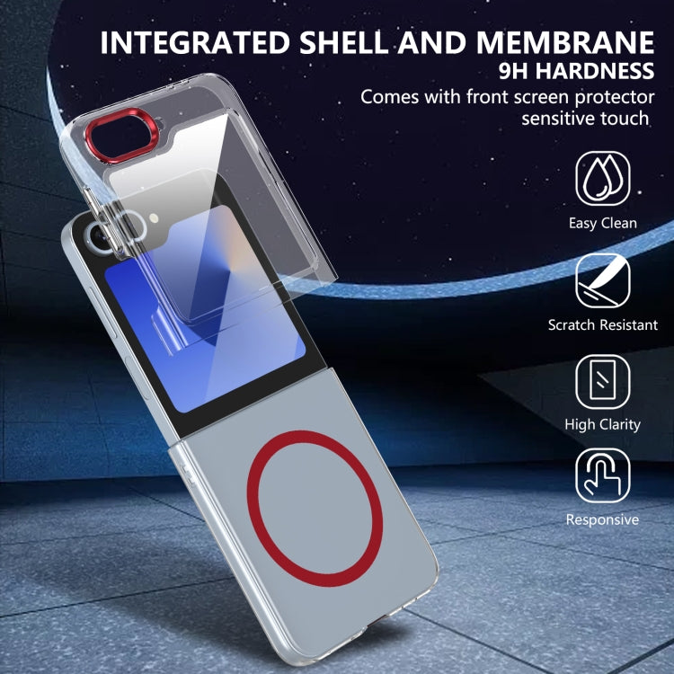 For Samsung Galaxy Z Flip5 lce Folding Series MagSafe Integrated Clear PC Phone Case