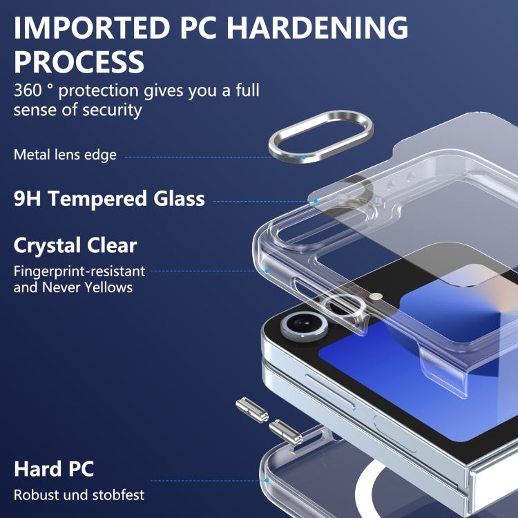 For Samsung Galaxy Z Flip5 lce Folding Series MagSafe Integrated Clear PC Phone Case