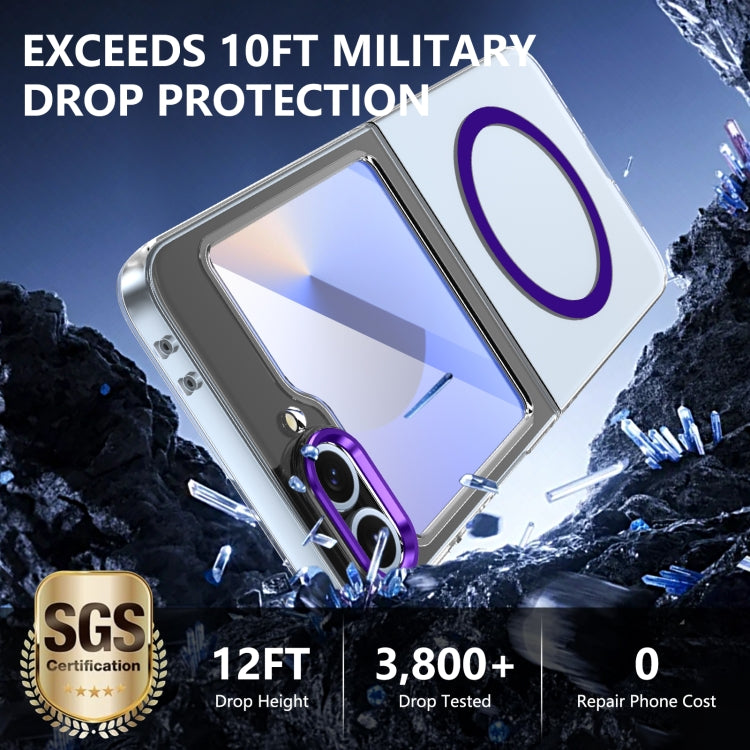 For Samsung Galaxy Z Flip5 lce Folding Series MagSafe Integrated Clear PC Phone Case