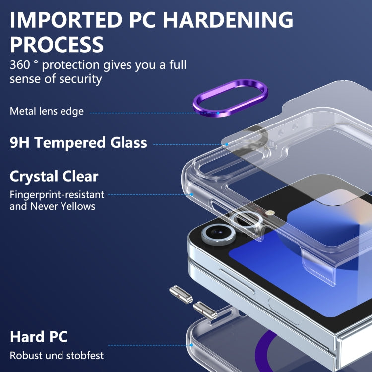 For Samsung Galaxy Z Flip5 lce Folding Series MagSafe Integrated Clear PC Phone Case