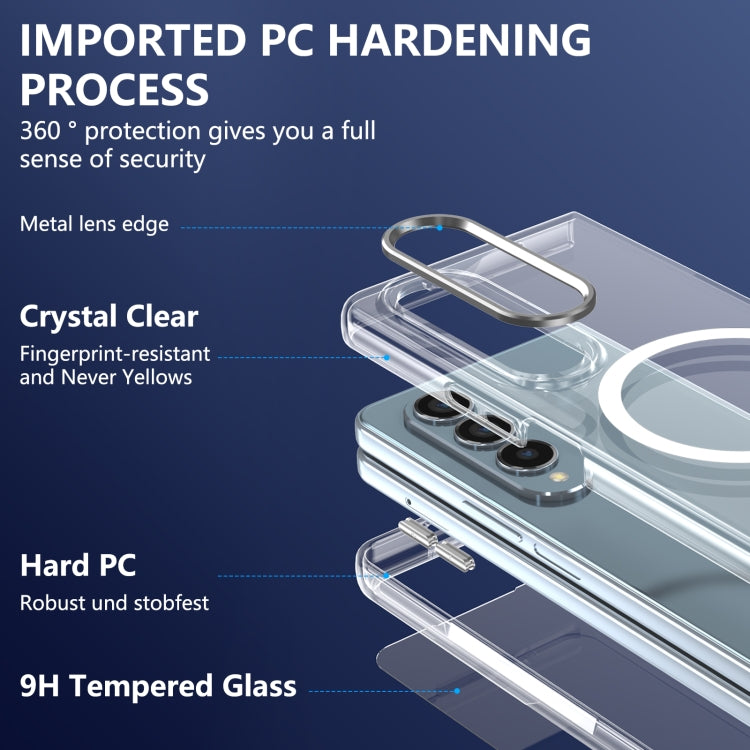 For Samsung Galaxy Z Fold4 lce Folding Series MagSafe Integrated Clear PC Phone Case