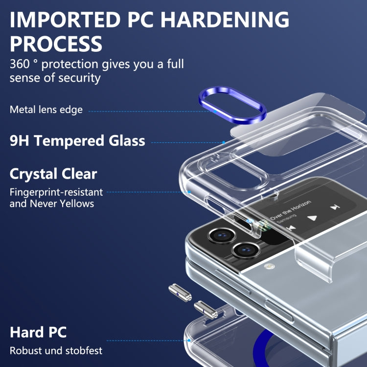 For Samsung Galaxy Z Flip4 lce Folding Series MagSafe Integrated Clear PC Phone Case