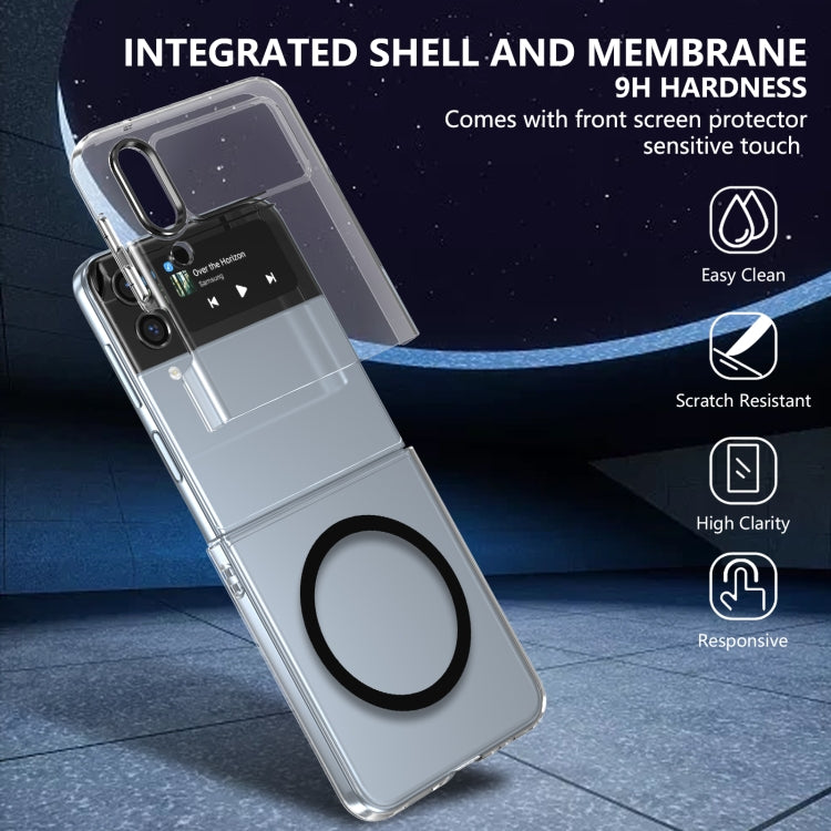 For Samsung Galaxy Z Flip4 lce Folding Series MagSafe Integrated Clear PC Phone Case
