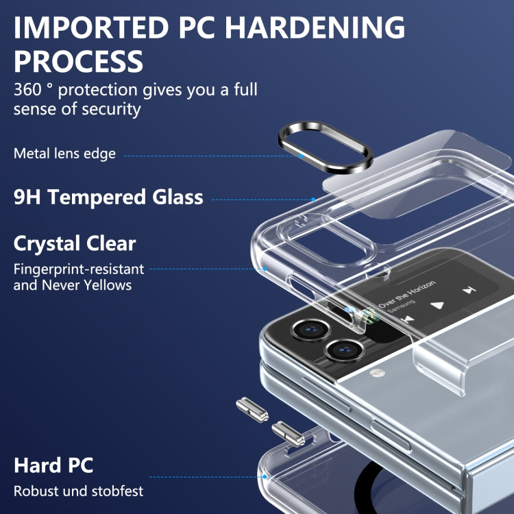 For Samsung Galaxy Z Flip4 lce Folding Series MagSafe Integrated Clear PC Phone Case