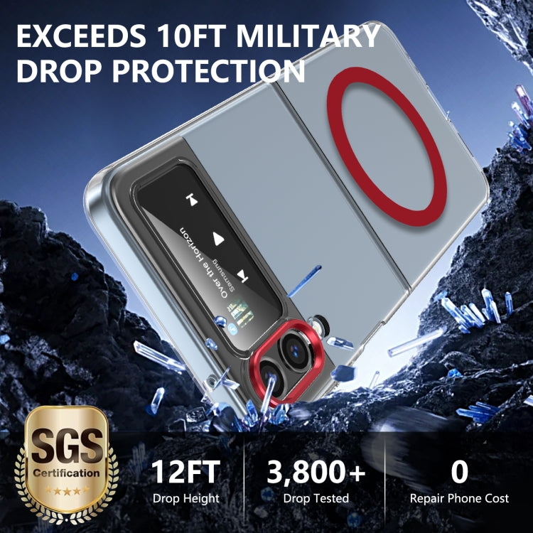 For Samsung Galaxy Z Flip4 lce Folding Series MagSafe Integrated Clear PC Phone Case