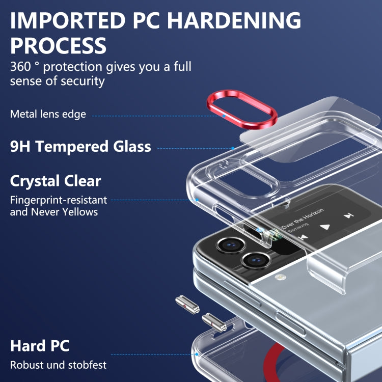 For Samsung Galaxy Z Flip4 lce Folding Series MagSafe Integrated Clear PC Phone Case