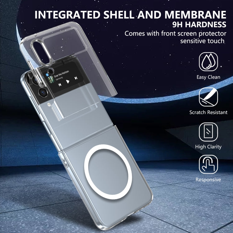 For Samsung Galaxy Z Flip4 lce Folding Series MagSafe Integrated Clear PC Phone Case