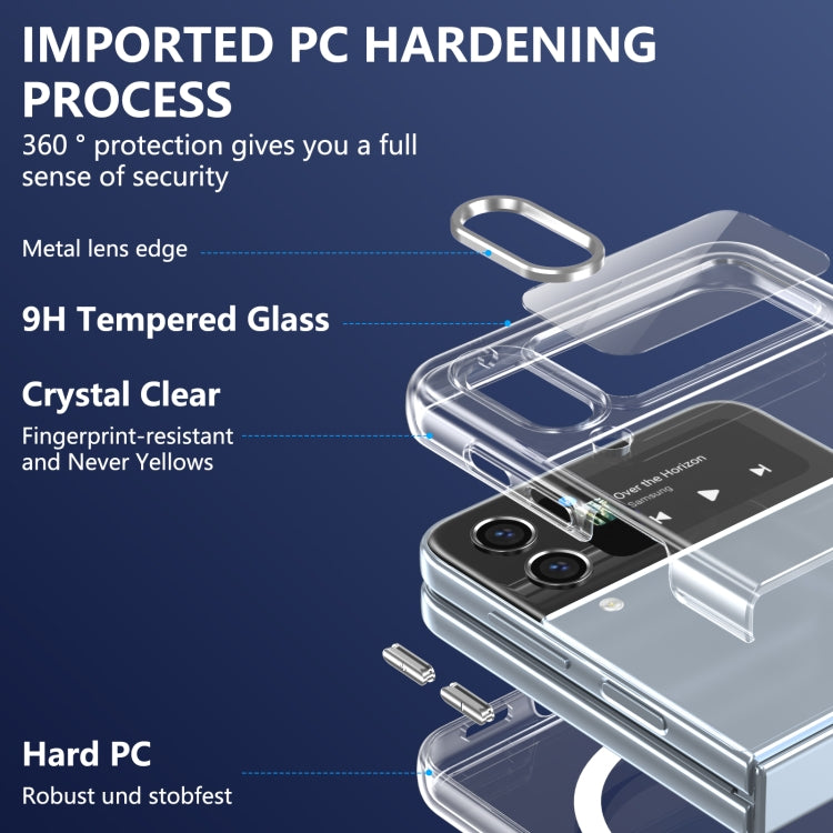 For Samsung Galaxy Z Flip4 lce Folding Series MagSafe Integrated Clear PC Phone Case