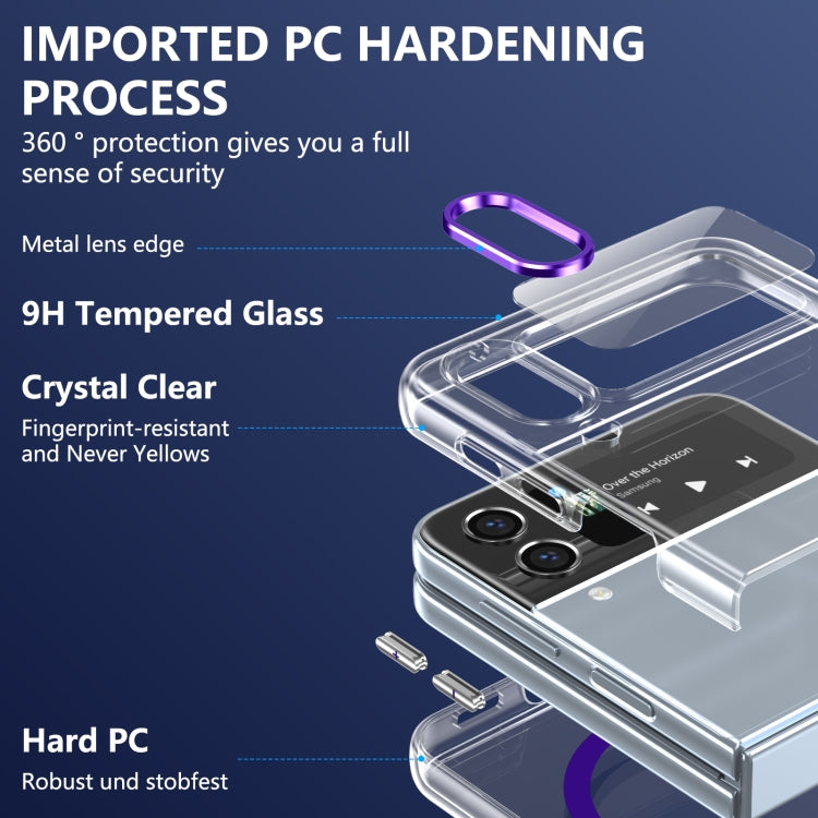 For Samsung Galaxy Z Flip4 lce Folding Series MagSafe Integrated Clear PC Phone Case