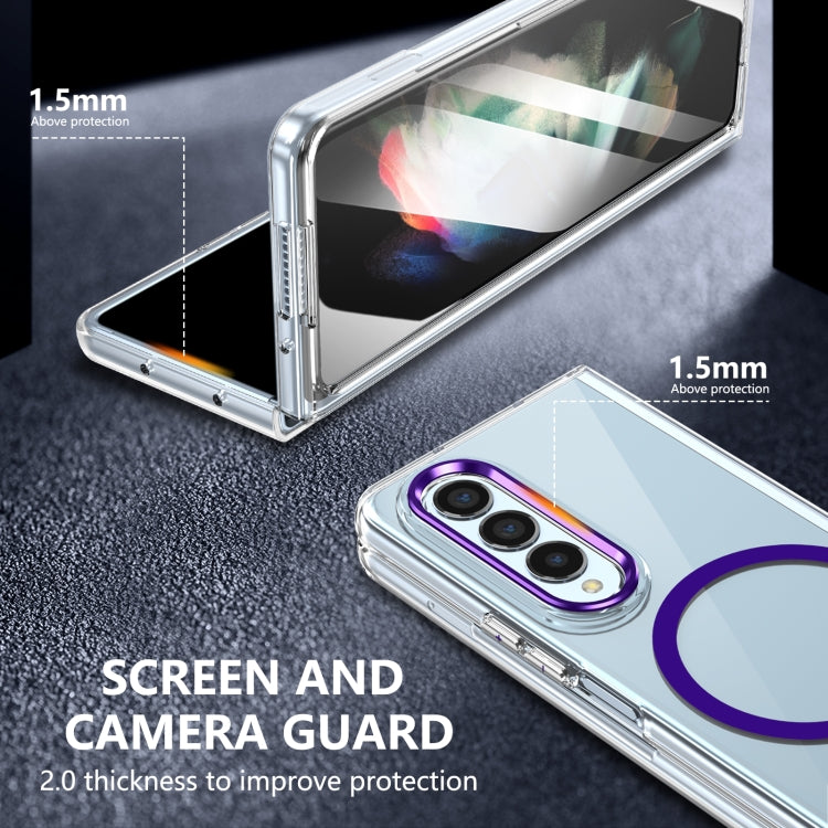 For Samsung Galaxy Z Fold3 5G lce Folding Series MagSafe Integrated Clear PC Phone Case