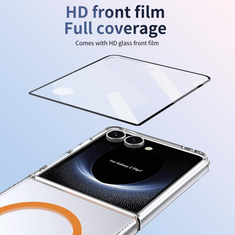 For Samsung Galaxy Z Flip7 5G lce Folding Series MagSafe Integrated Clear PC Phone Case
