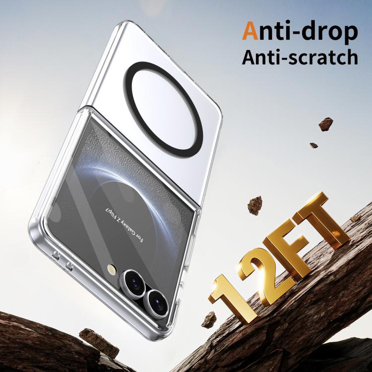 For Samsung Galaxy Z Flip7 5G lce Folding Series MagSafe Integrated Clear PC Phone Case