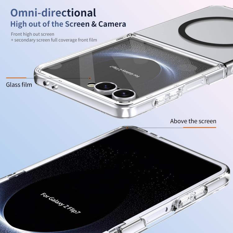 For Samsung Galaxy Z Flip7 5G lce Folding Series MagSafe Integrated Clear PC Phone Case