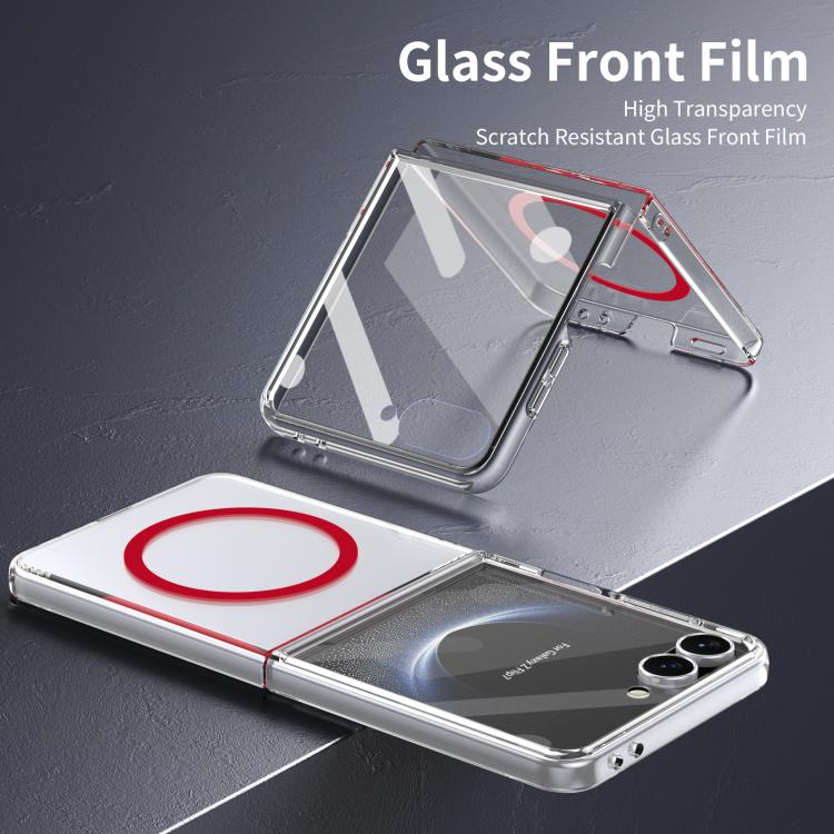 For Samsung Galaxy Z Flip7 5G lce Folding Series MagSafe Integrated Clear PC Phone Case